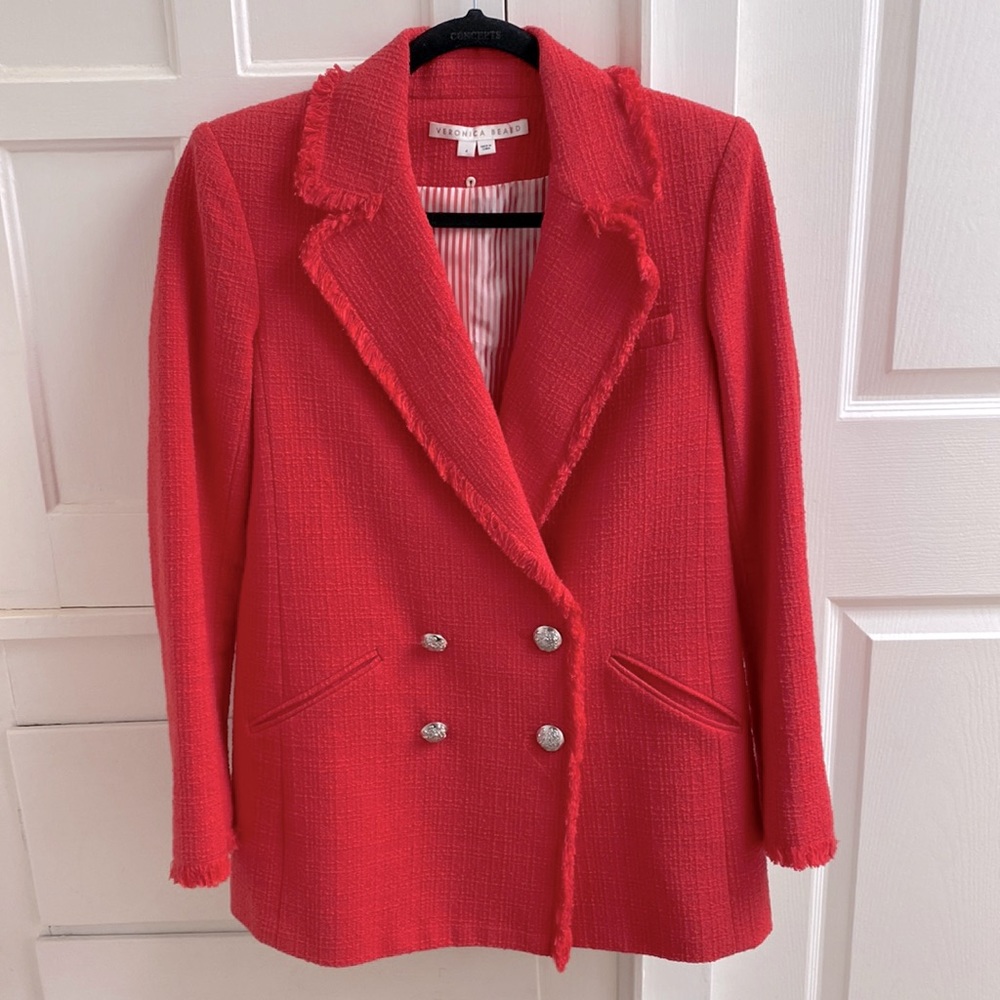 Veronica Beard Pink Tweed Dickey Jacket